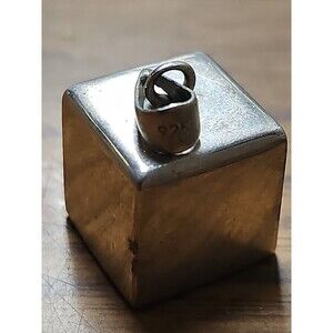 Simple Cube Blank Charm Silver 925 Pendant